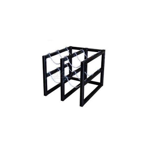 Justrite Stainless Steel Cylinder Tube Rack, 2 Wide x 3 Deep, 30"W x 38"D x 30"H, 6 Cylinder Cap. 35116 - main